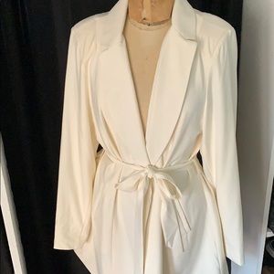 Cream Blazer with tie waist